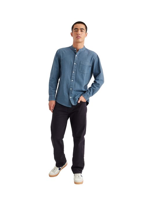 Camisa Band Collar Regular Fit