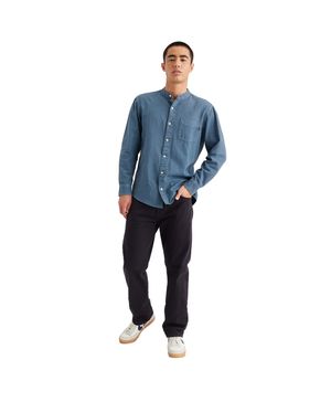 Camisa Band Collar Regular Fit