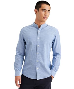 Camisa Band Collar Slim Fit