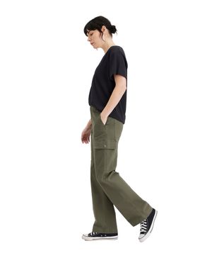 Pantalón Mujer Cargo Straight Fit Mid Rise