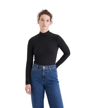 Polo Mujer Mock Neck Crop Top Slim Fit