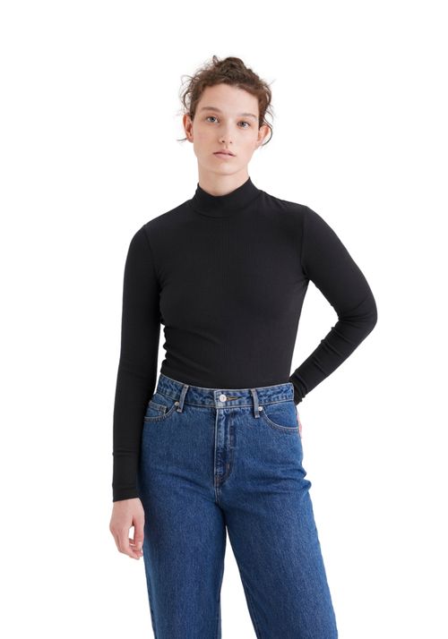 Polo Mujer Mock Neck Crop Top Slim Fit