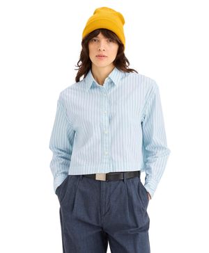 Camisa Mujer Boxy Cropped Relaxed Fit